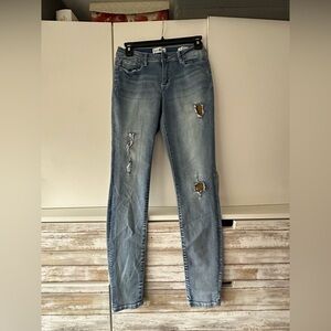 Black Daisy Billie Jegging Light Wash Distressed Jeans 7/28